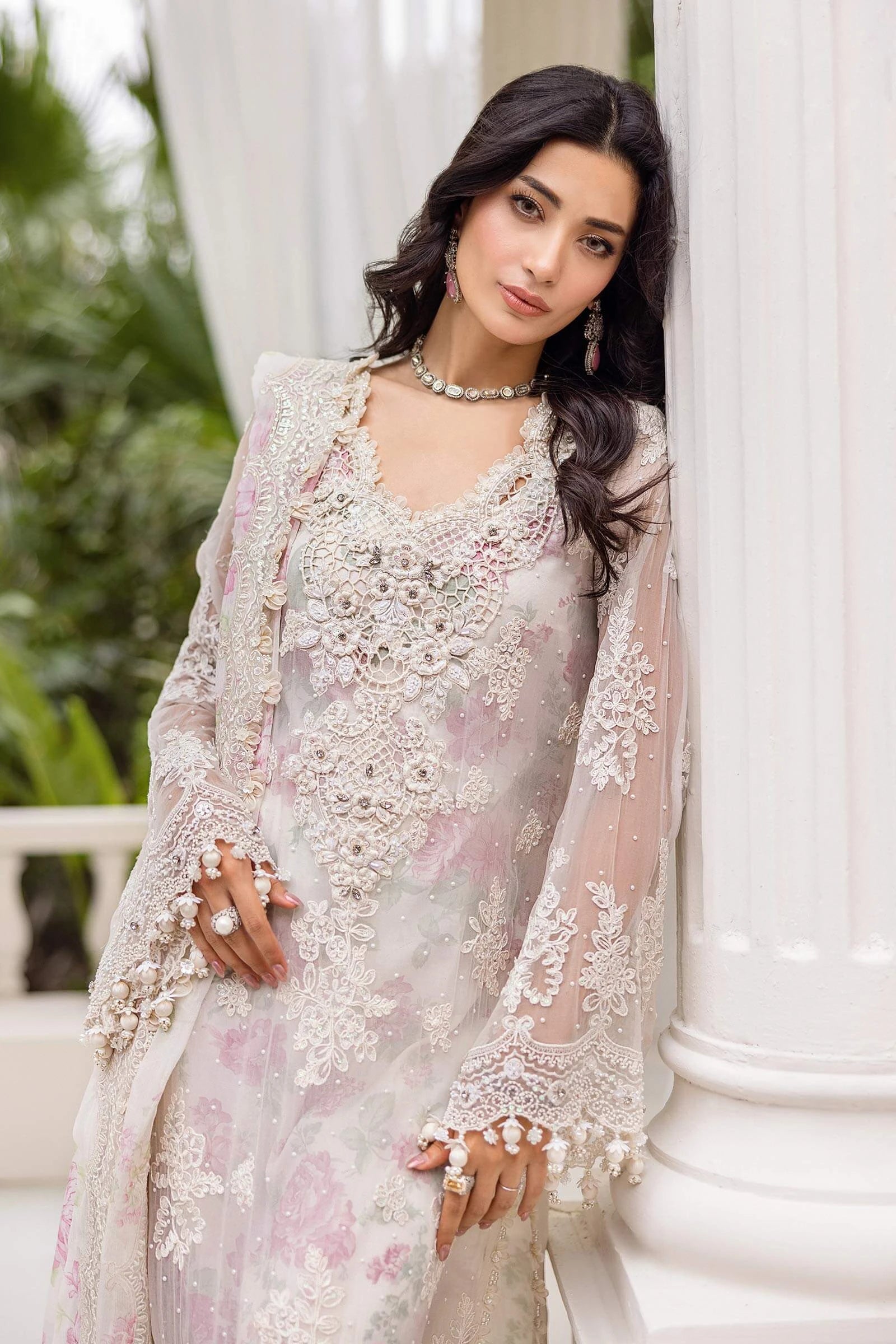Maria B  3 Piece Unstitched Embroidered Chiffon Suit