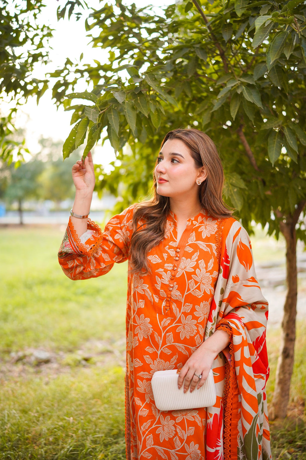 Aneela's Orange-LAWN DF-0003