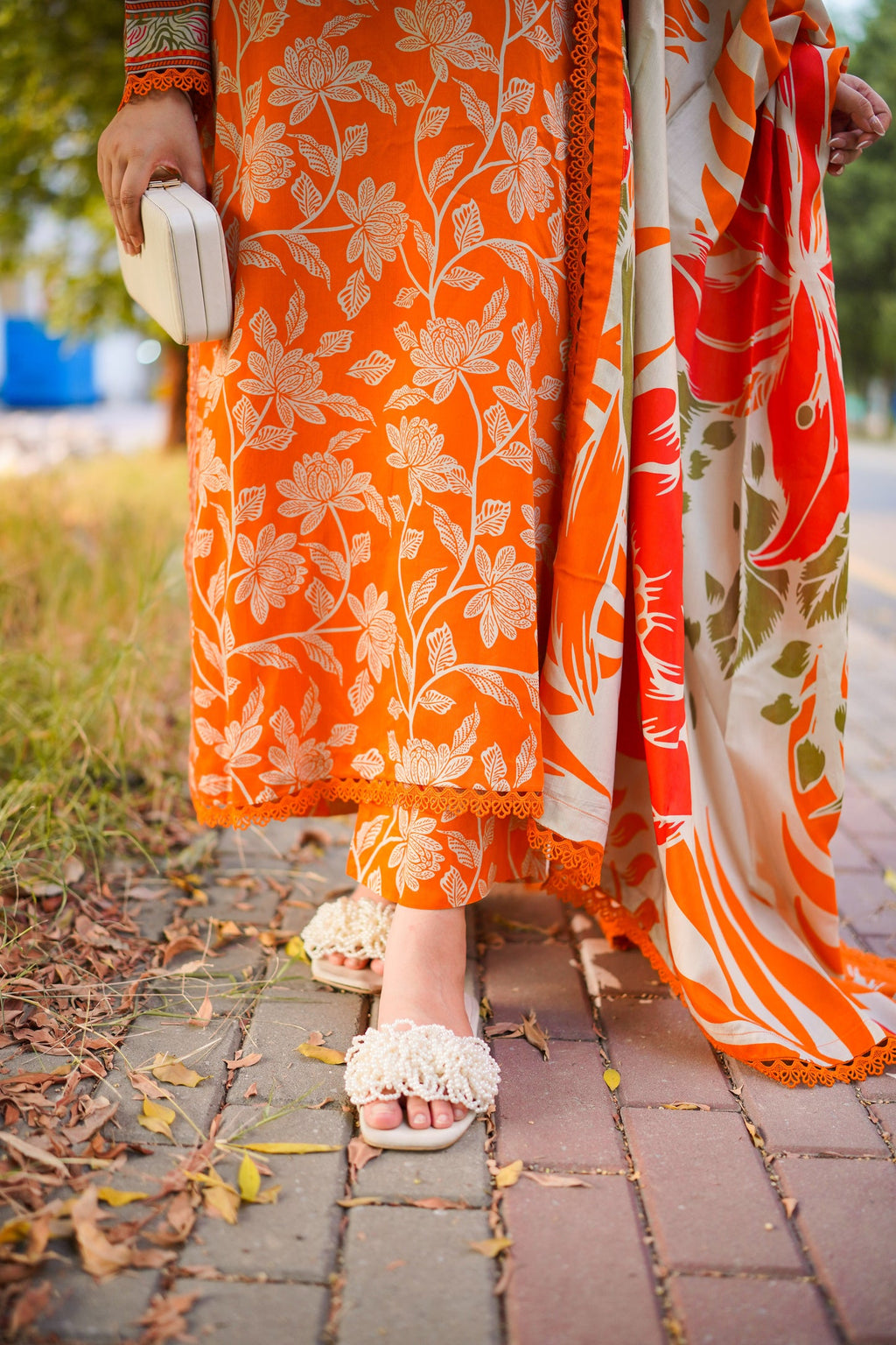 Aneela's Orange-LAWN DF-0003