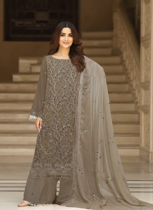 long shirt emrodiery 3rd work pure shiffion duppta  emrodiery