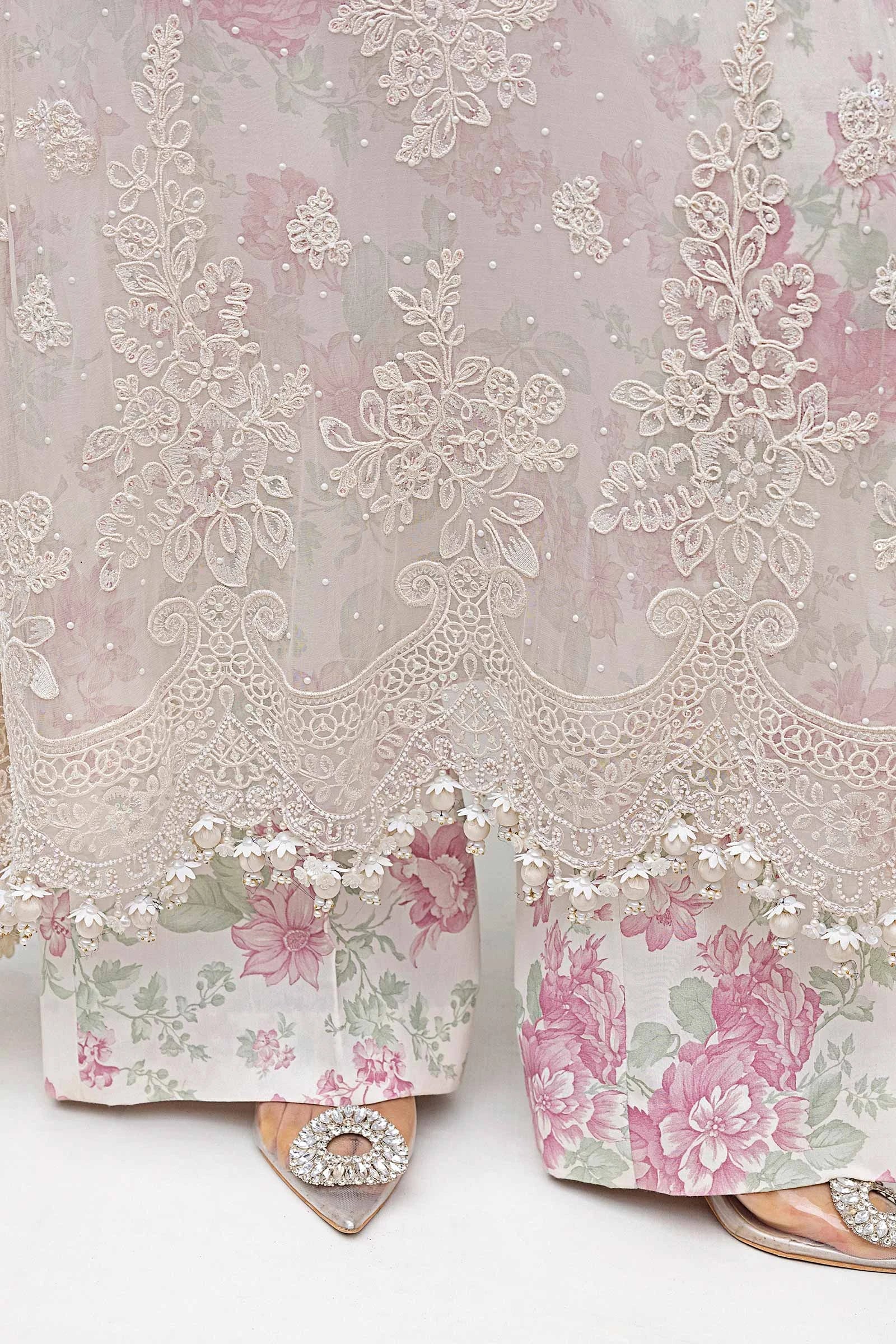 Maria B  3 Piece Unstitched Embroidered Chiffon Suit