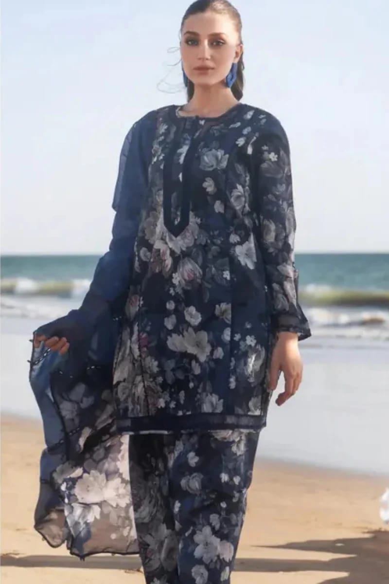 Unstitched summer embroidery print lawn 3pcs