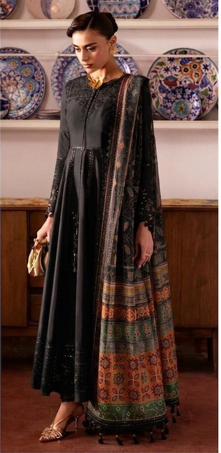 Jazmine frok long length pure black 🖤Black Jazmine fashion flares dark Haze 3pcs