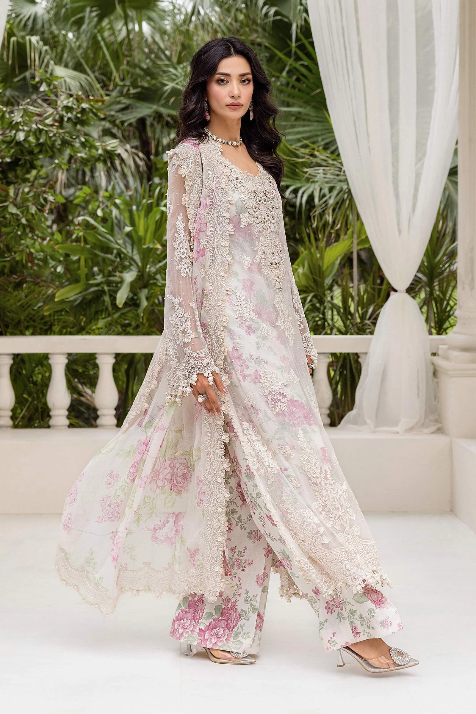 Maria B  3 Piece Unstitched Embroidered Chiffon Suit